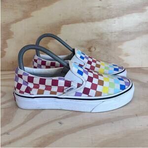 Vans Off The Wall - Checkerboard Rainbow - Slip-On - Multicolor - Women's - 6.5